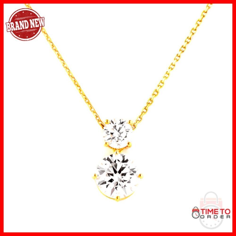 Sterling Silver Cubic Zirconia Pendant Necklace Adjustable Chain Wedding Gift